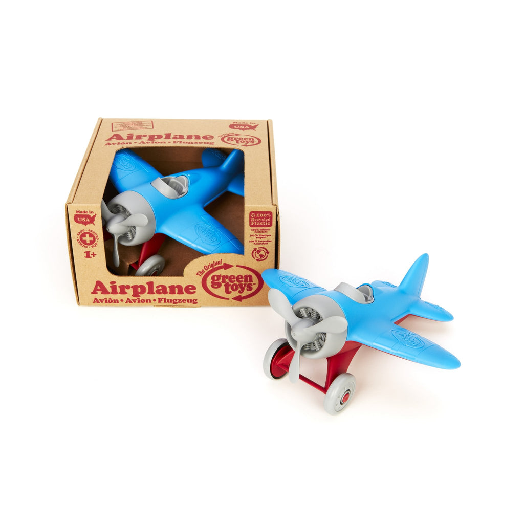 Green Toys Disney Baby Exclusive Mickey Mouse Seaplane, Blue/Red - Pretend Play, Motor Skills, Kids Bath Toy Floating Vehicle. No BPA, Phthalates, PVC