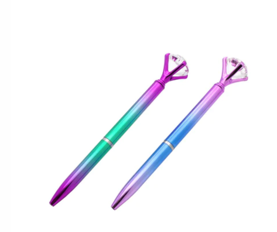Yoobi novelty ballpoint pen pink rainbow shaker