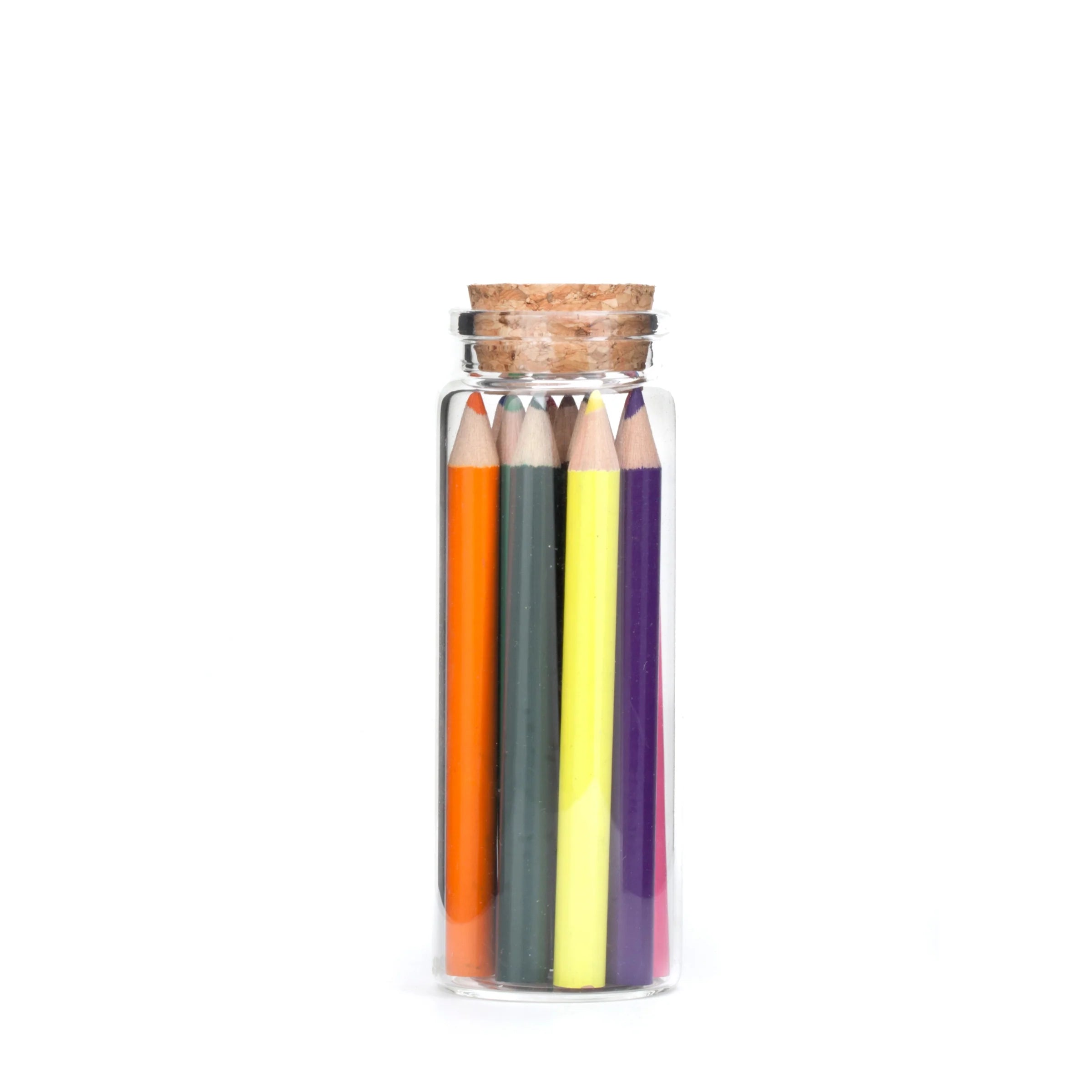 Mini Colored Pencils in a Glass Jar