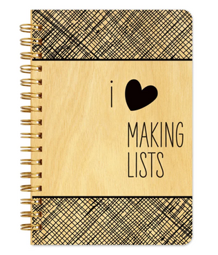 Making Lists Wooden Notebook