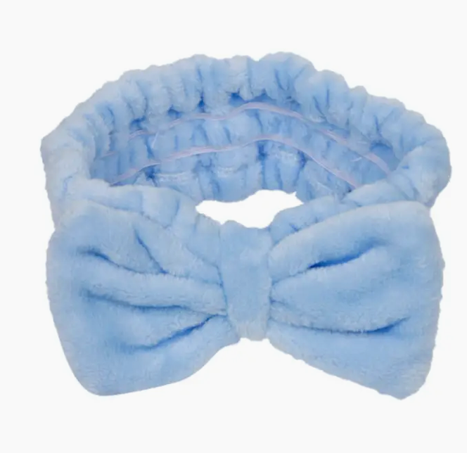 Spa Solutions Plush Bow Headband Hair Self Care