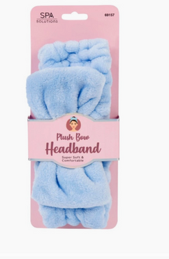 Spa Solutions Plush Bow Headband Hair Self Care