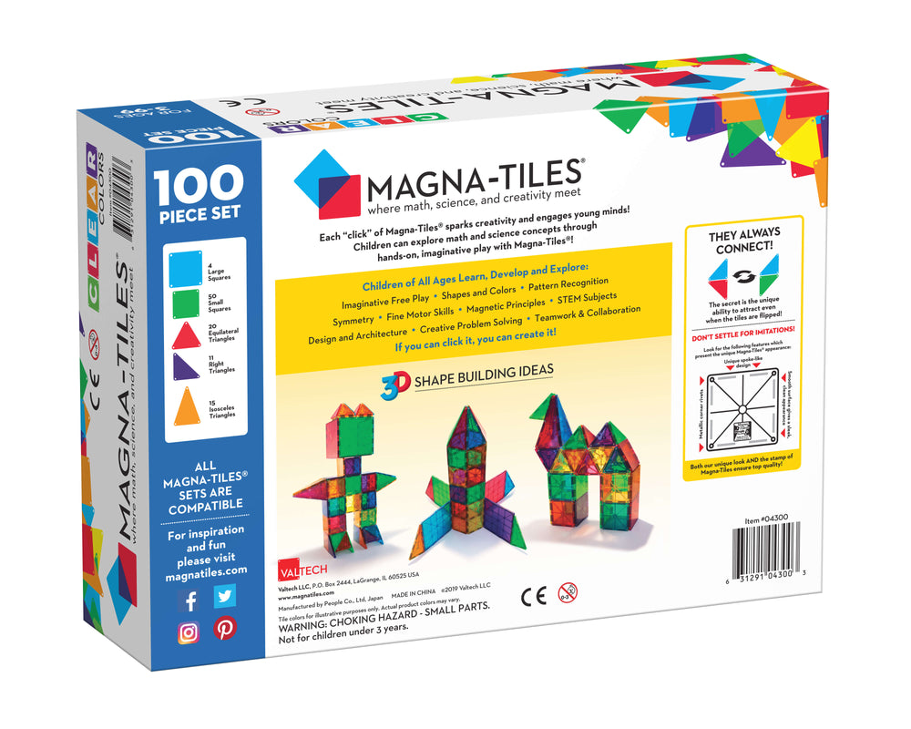 Magna-Tiles Clear Colors Magnetic Building Sets