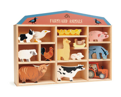 Wooden Animal Set With Display
