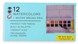 12 Watercolors + Water Brush Pen