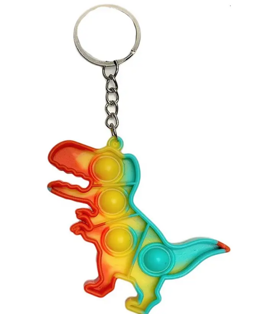 Peppermint Novelty Colorful Surprise 12-Pack: Assorted Pop-It Keychain Set for On-The-Go Fun!