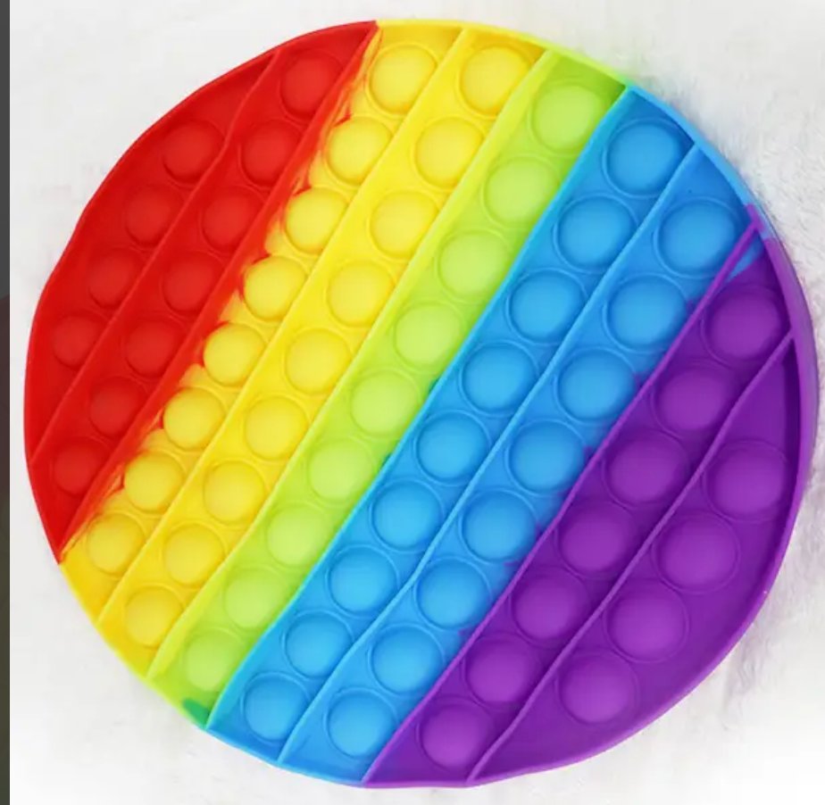 Rainbow Color Big and Thick Circle Push Pop Bubble Fidget