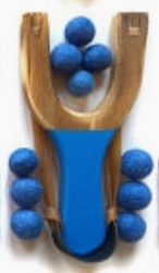 Wooden Toy Slingshot with Felt Balls