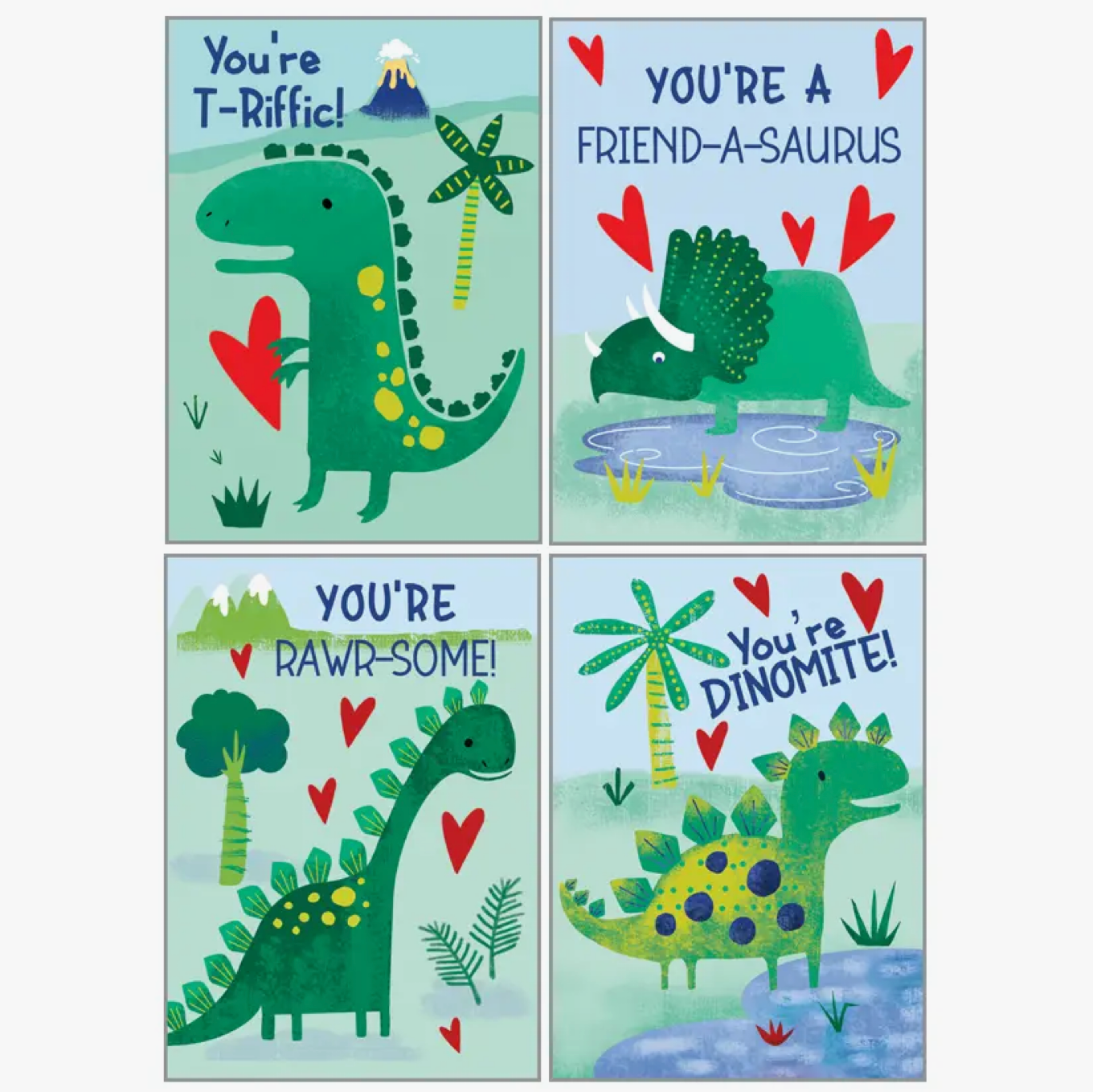 Kids Dinos Valentine Card