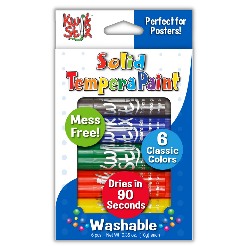 Solid Tempera Paint Sticks, 30 Pack, Fast Drying, No Brush or Water Needed,  Washable, 30 Assorted Colors, 12 Classic/12 Metallic/6 Neon, by Better