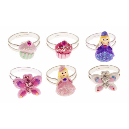 Princess, Cupcake, Butterfly Rings Assorted